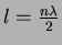 $l=\frac{n
\lambda}{2}$