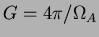 $G =
4\pi/\Omega_A$