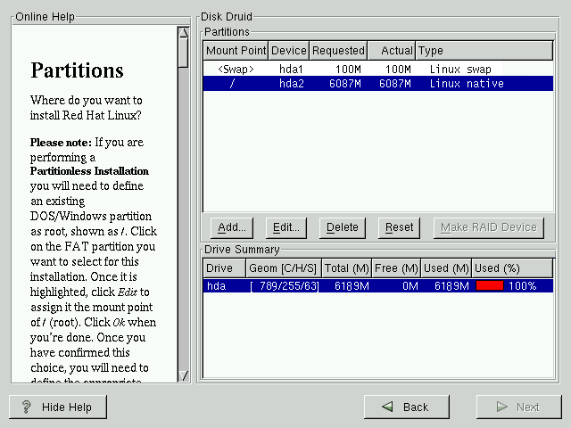 an fdisk snapshot of my
HDD